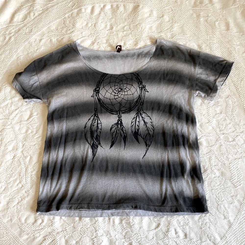 NWOT Gray Dreamcatcher Tie-Dye Shirt